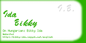 ida bikky business card